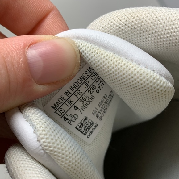 Adidas Originals Leather White/Rose Gold 3 Stripe Superstar Sneakers Womens 4.5 - Picture 9 of 9